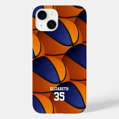 blue orange basketball team colors girls boys Case_Mate iPhone 14 case