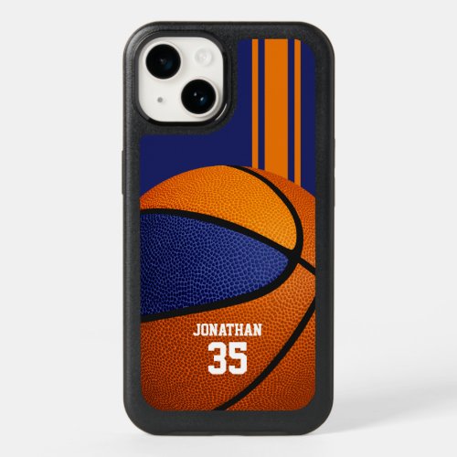 blue orange basketball team colors varsity sports OtterBox iPhone 14 case