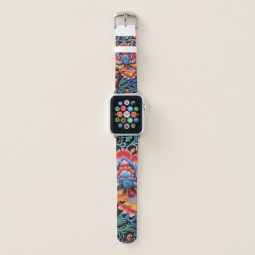 Blue Orange Black Green Grey Ethnic Pattern   Apple Watch Band