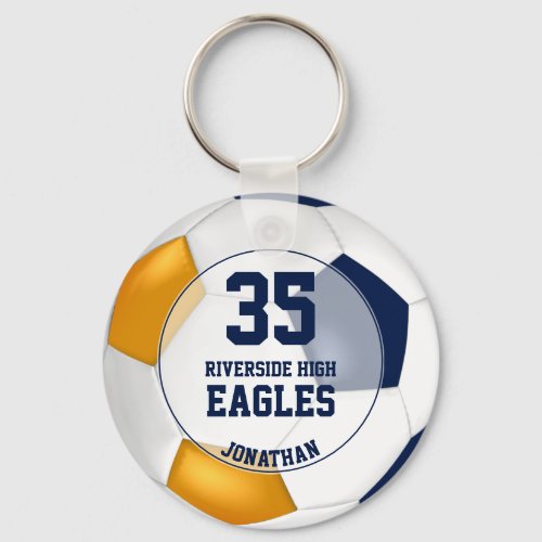 blue orange boys soccer team name keychain