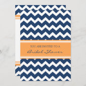 Blue Orange Bridal Shower Invitation Cards (Front/Back)