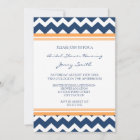 Blue Orange Bridal Shower Invitation Cards