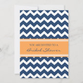 Blue Orange Bridal Shower Invitation Cards (Front)