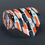 Blue Orange Brushstrokes Abstract Pattern Neck Tie<br><div class="desc">Add a vibrant splash of color to your wardrobe with the Blue Orange Brushstrokes Abstract Pattern Neck Tie. This bold and artistic design blends blue and orange hues in a captivating brushstroke pattern, making it the perfect accessory for a wedding, business event, or even a creative workday. Whether you're looking...</div>