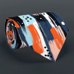 Blue Orange Brushstrokes Abstract Pattern Neck Tie<br><div class="desc">Add a vibrant splash of color to your wardrobe with the Blue Orange Brushstrokes Abstract Pattern Neck Tie. This bold and artistic design blends blue and orange hues in a captivating brushstroke pattern, making it the perfect accessory for a wedding, business event, or even a creative workday. Whether you're looking...</div>