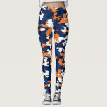 Blue & Orange Camo Leggings<br><div class="desc">Blue & Orange Camo</div>