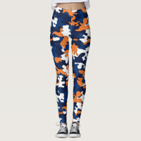 Blue & Orange Camo Leggings