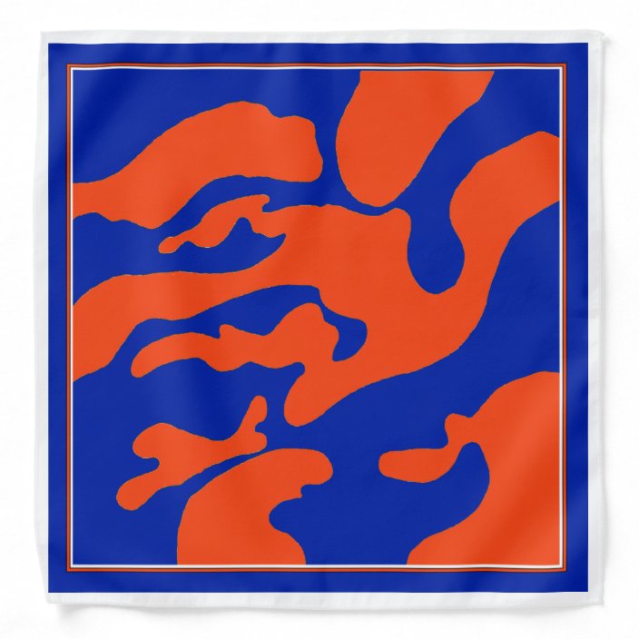 Blue Orange Camouflage Bandana