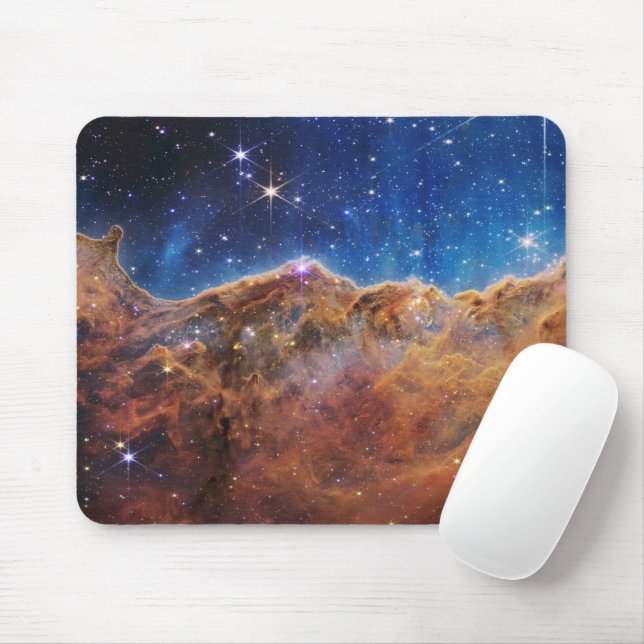 Blue/Orange Carina Nebula | JWST Mouse Pad (With Mouse)
