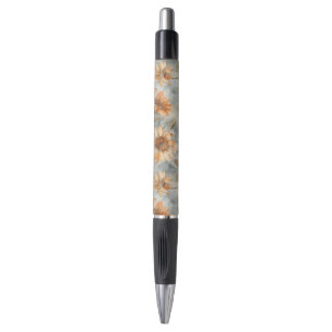 Blue Orange Cream Flowers Forever Pen