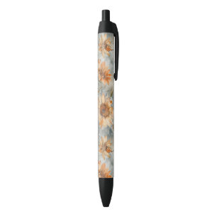 Blue Orange Cream Flowers Forever Pen