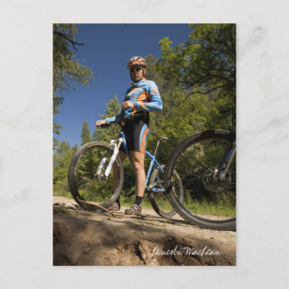 Blue & Orange Cyclist (Postcard) Postcard