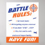 Blue, Orange Dart War Birthday Party Battle Rules Poster