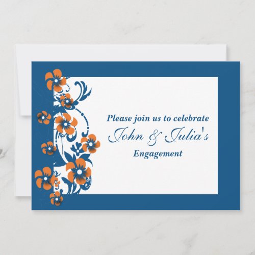 Blue orange engagement anniversary CUSTOM Invites