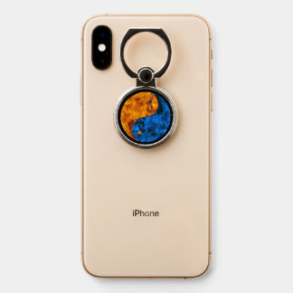 Blue Orange Fire Yin Yang Phone Ring Stand