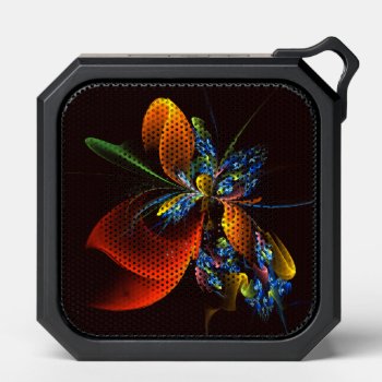 Blue Orange Floral Modern Abstract Art Pattern #03 Bluetooth Speaker by OniArts at Zazzle
