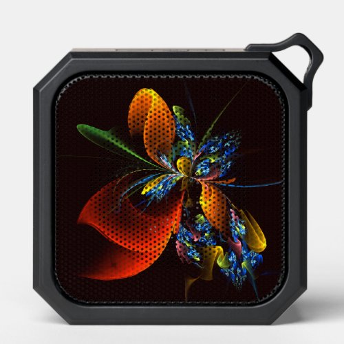 Blue Orange Floral Modern Abstract Art Pattern 03 Bluetooth Speaker