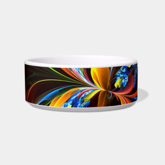 Blue Orange Floral Modern Abstract Art Pattern #03 Bowl