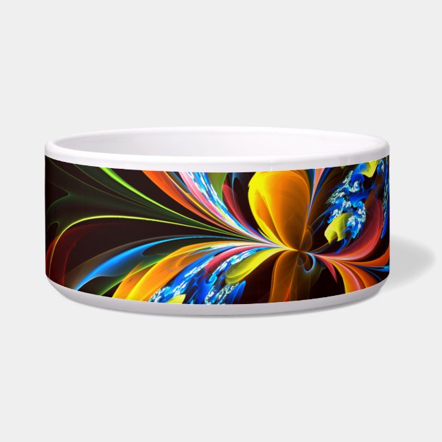 Blue Orange Floral Modern Abstract Art Pattern #03 Bowl (Front)