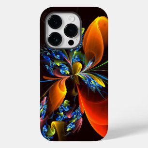 Blue Orange Floral Modern Abstract Art Pattern #03 Case-Mate iPhone 14 Pro Case