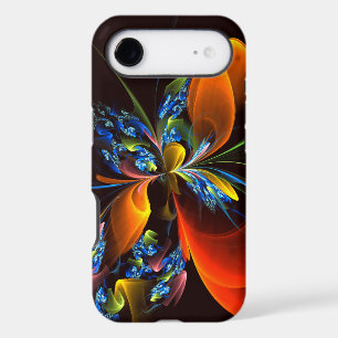 Blue Orange Floral Modern Abstract Art Pattern #03 iPhone 17 Air Case