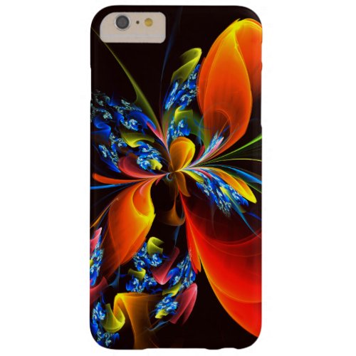 Blue Orange Floral Modern Abstract Art Pattern 03 Barely There iPhone 6 Plus Case