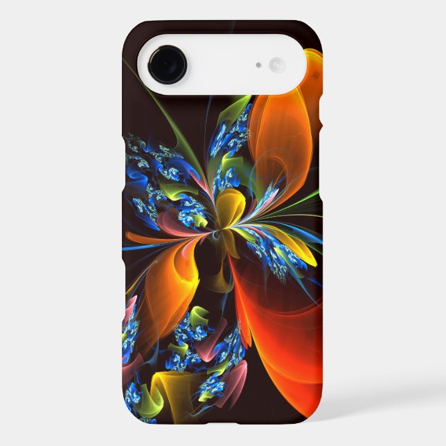 Blue Orange Floral Modern Abstract Art Pattern #03 Case-Mate iPhone Case (Back)