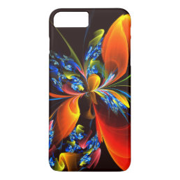 Blue Orange Floral Modern Abstract Art Pattern #03 iPhone 8 Plus/7 Plus Case