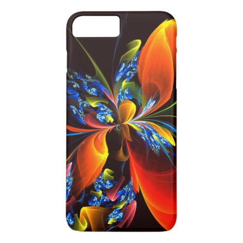 Blue Orange Floral Modern Abstract Art Pattern 03 iPhone 8 Plus7 Plus Case