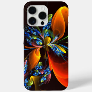 Blue Orange Floral Modern Abstract Art Pattern #03 iPhone 15 Pro Max Case