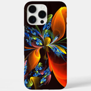 Blue Orange Floral Modern Abstract Art Pattern #03 iPhone 16 Pro Max Case