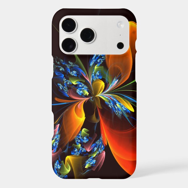 Blue Orange Floral Modern Abstract Art Pattern #03 Case-Mate iPhone Case (Back)