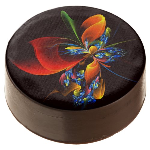 Blue Orange Floral Modern Abstract Art Pattern 03 Chocolate Covered Oreo