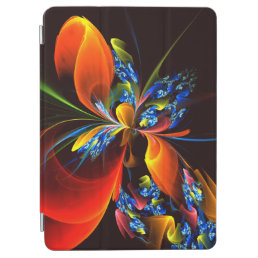 Blue Orange Floral Modern Abstract Art Pattern #03 iPad Air Cover