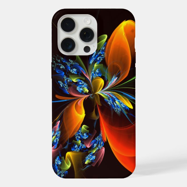 Blue Orange Floral Modern Abstract Art Pattern #03 iPhone Case (Back)