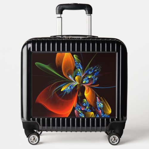 Blue Orange Floral Modern Abstract Art Pattern 03 Luggage