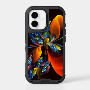 Blue Orange Floral Modern Abstract Art Pattern #03 iPhone 17 Case