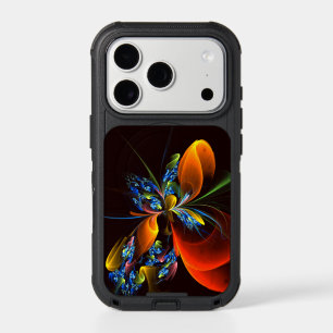 Blue Orange Floral Modern Abstract Art Pattern #03 iPhone 17 Pro Case