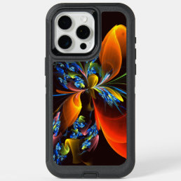Blue Orange Floral Modern Abstract Art Pattern #03 iPhone 15 Pro Max Case