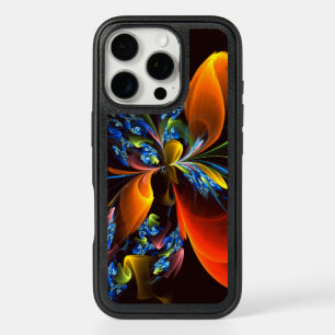 Blue Orange Floral Modern Abstract Art Pattern #03 iPhone 16 Pro Case