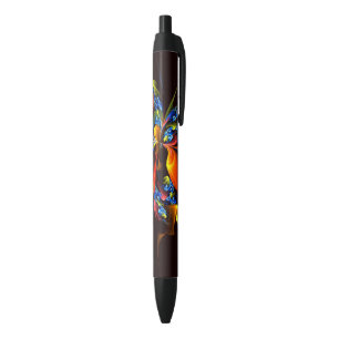 Blue Orange Floral Modern Abstract Art Pattern #03 Pen