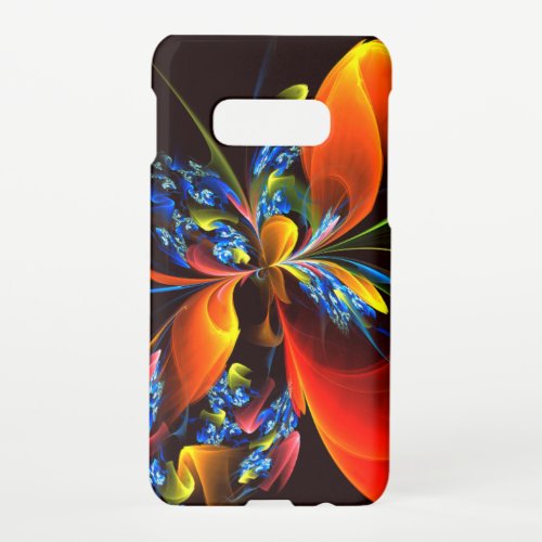 Blue Orange Floral Modern Abstract Art Pattern 03 Samsung Galaxy S10E Case