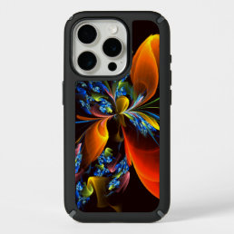 Blue Orange Floral Modern Abstract Art Pattern #03 iPhone 15 Pro Case