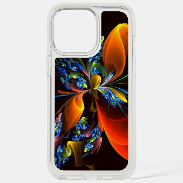 Blue Orange Floral Modern Abstract Art Pattern #03 Speck iPhone Case (Front)