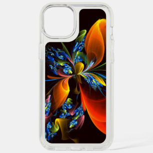 Blue Orange Floral Modern Abstract Art Pattern #03 iPhone 15 Plus Case