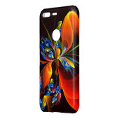 Blue Orange Floral Modern Abstract Art Pattern #03 Uncommon Google Pixel Case (Back/Left)