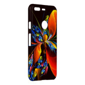 Blue Orange Floral Modern Abstract Art Pattern #03 Uncommon Google Pixel Case (Back/Right)