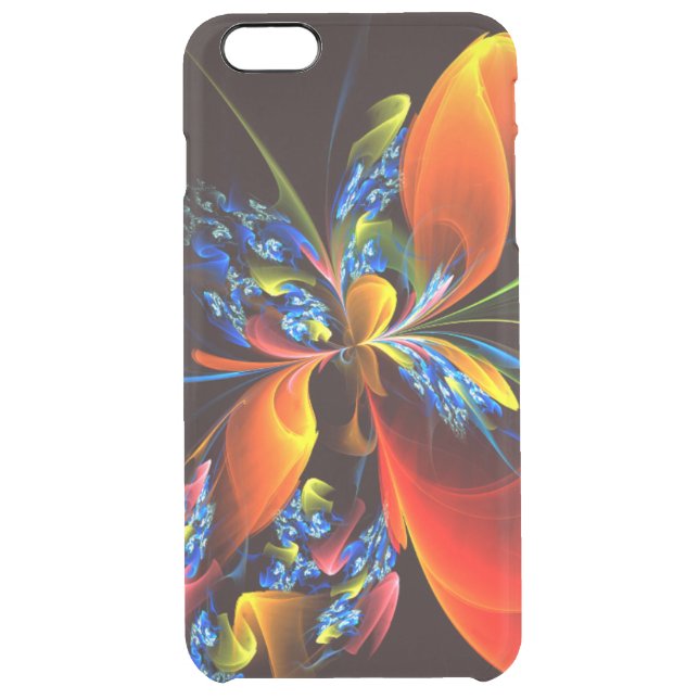 Blue Orange Floral Modern Abstract Art Pattern #03 Uncommon iPhone Case (Back)