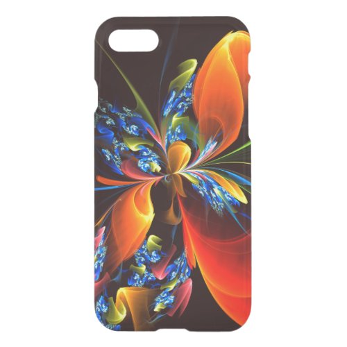 Blue Orange Floral Modern Abstract Art Pattern 03 iPhone SE87 Case