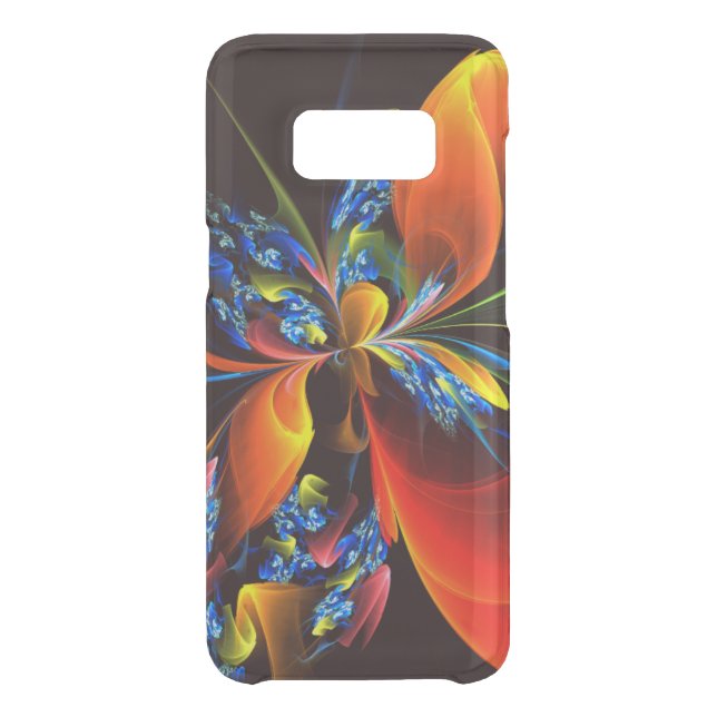 Blue Orange Floral Modern Abstract Art Pattern #03 Uncommon Samsung Galaxy Case (Back)